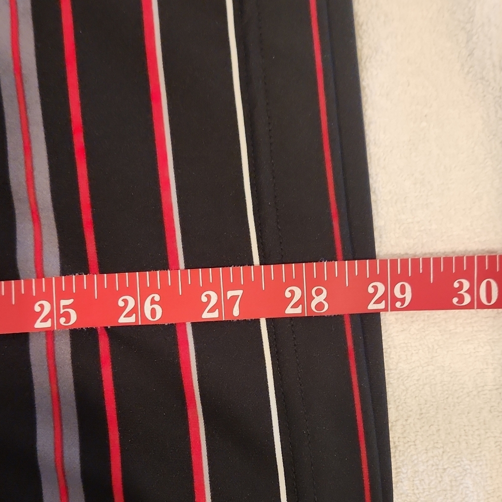 Greg Norman Men's Striped Polo Shirt - Black and Red - Picture 7 of 7